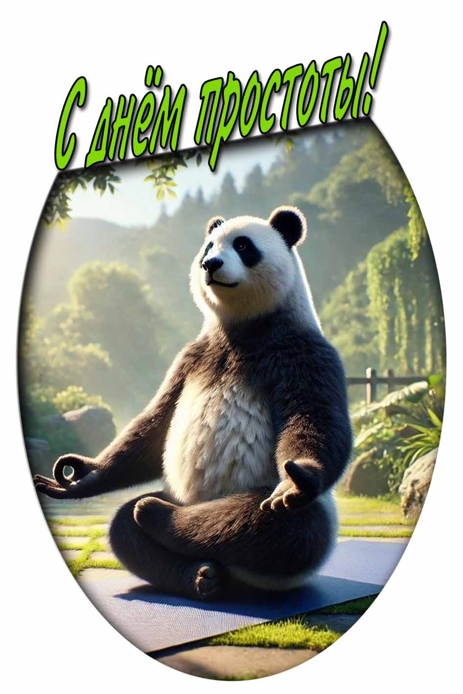 С днём простоты! - открытка с пандой