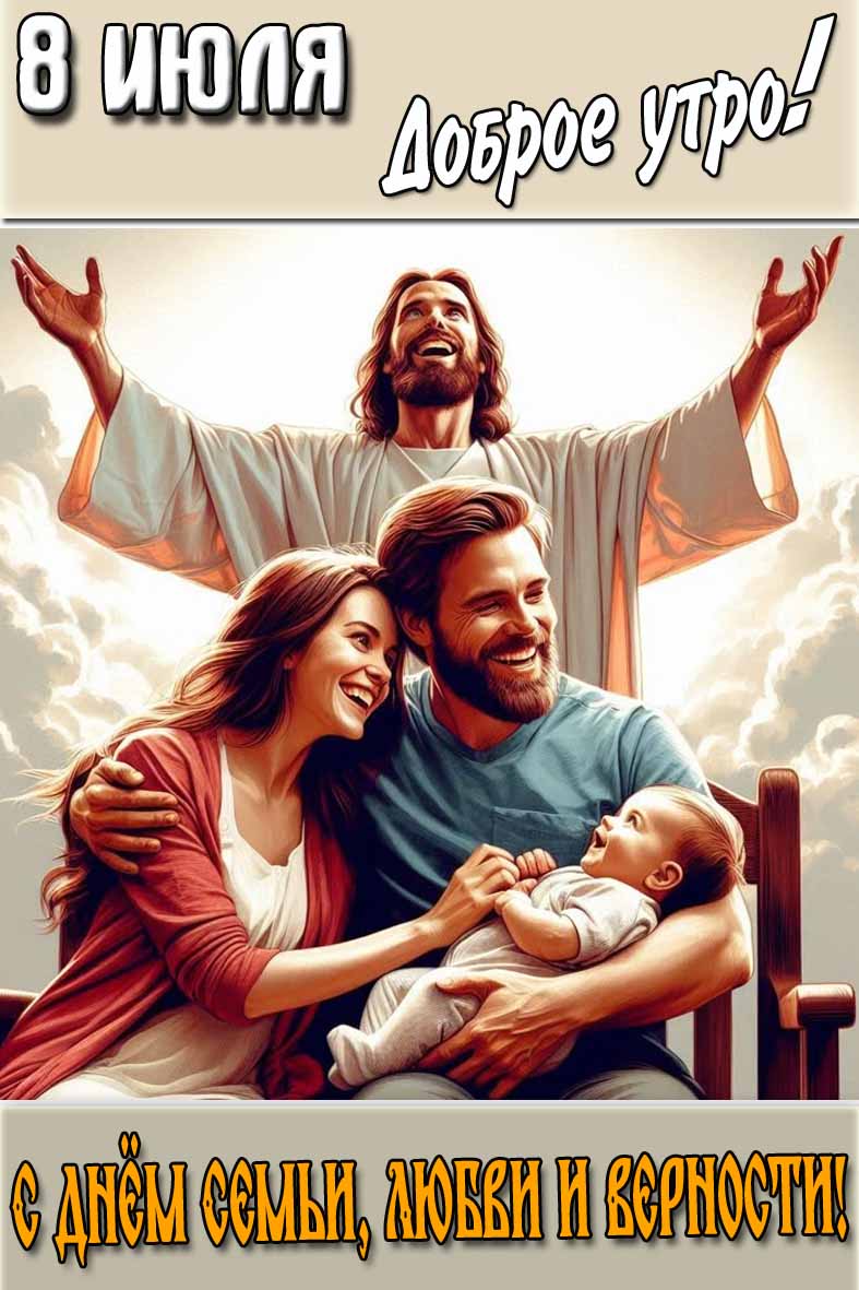 Православная картинка "8 Июля доброе утро! С днём семьи, любви и верности!"
