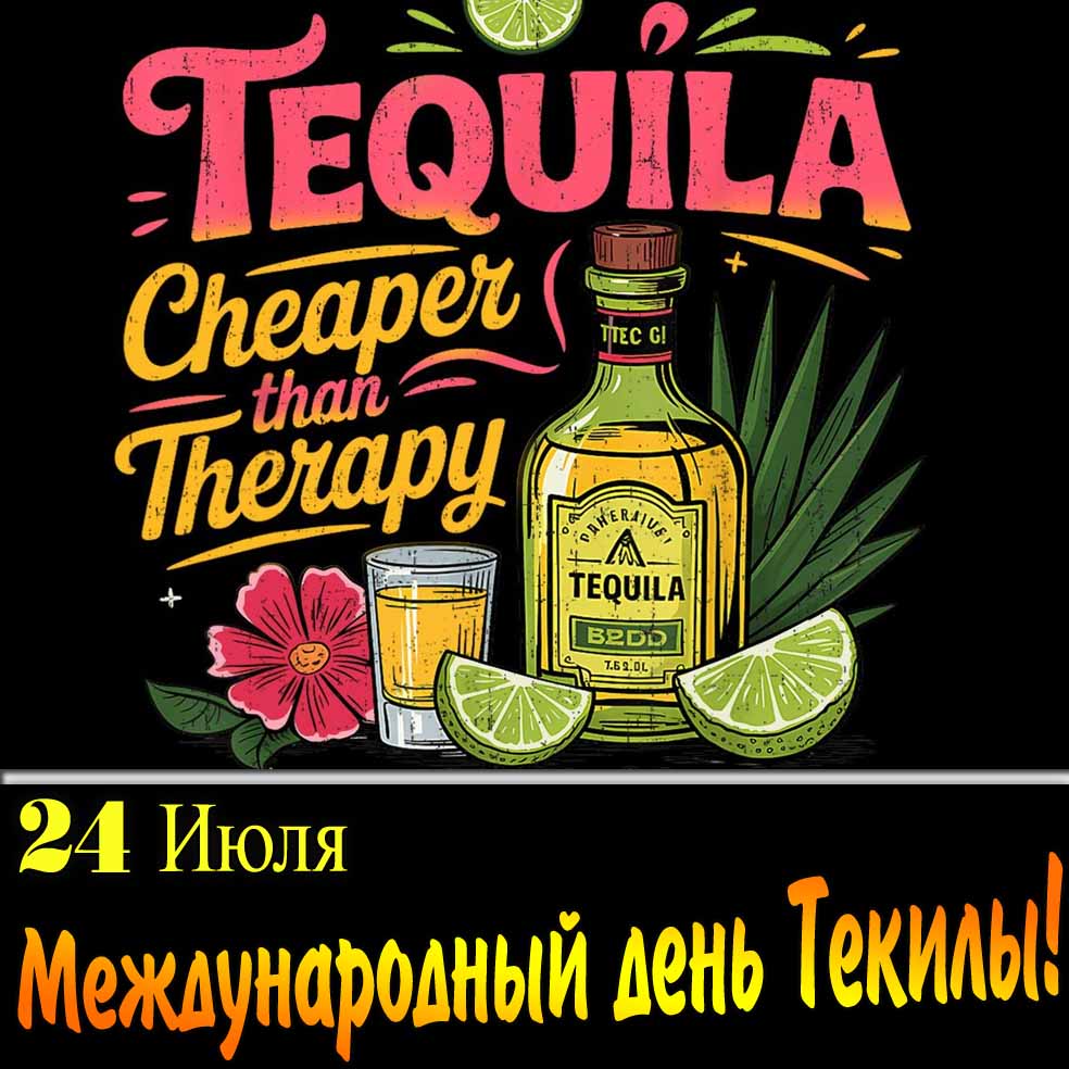 Открытка на международный день текилы 24 Июля