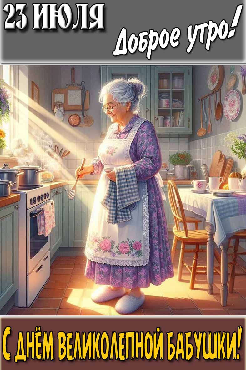 Картинка "23 Июля доброе утро! С днём великолепной бабушки!"