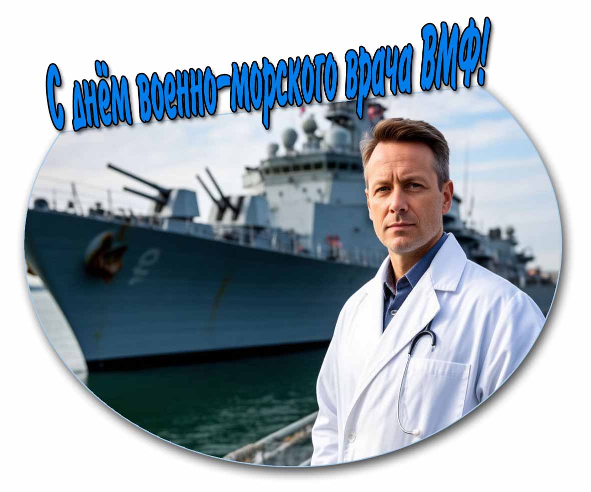 С днём военно-морского врача ВМФ! - красивая открытка
