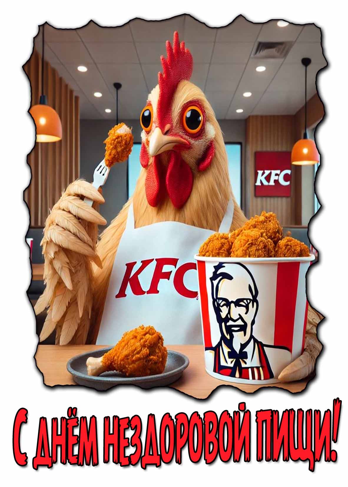 С днём нездоровой пищи! - прикольная открытка