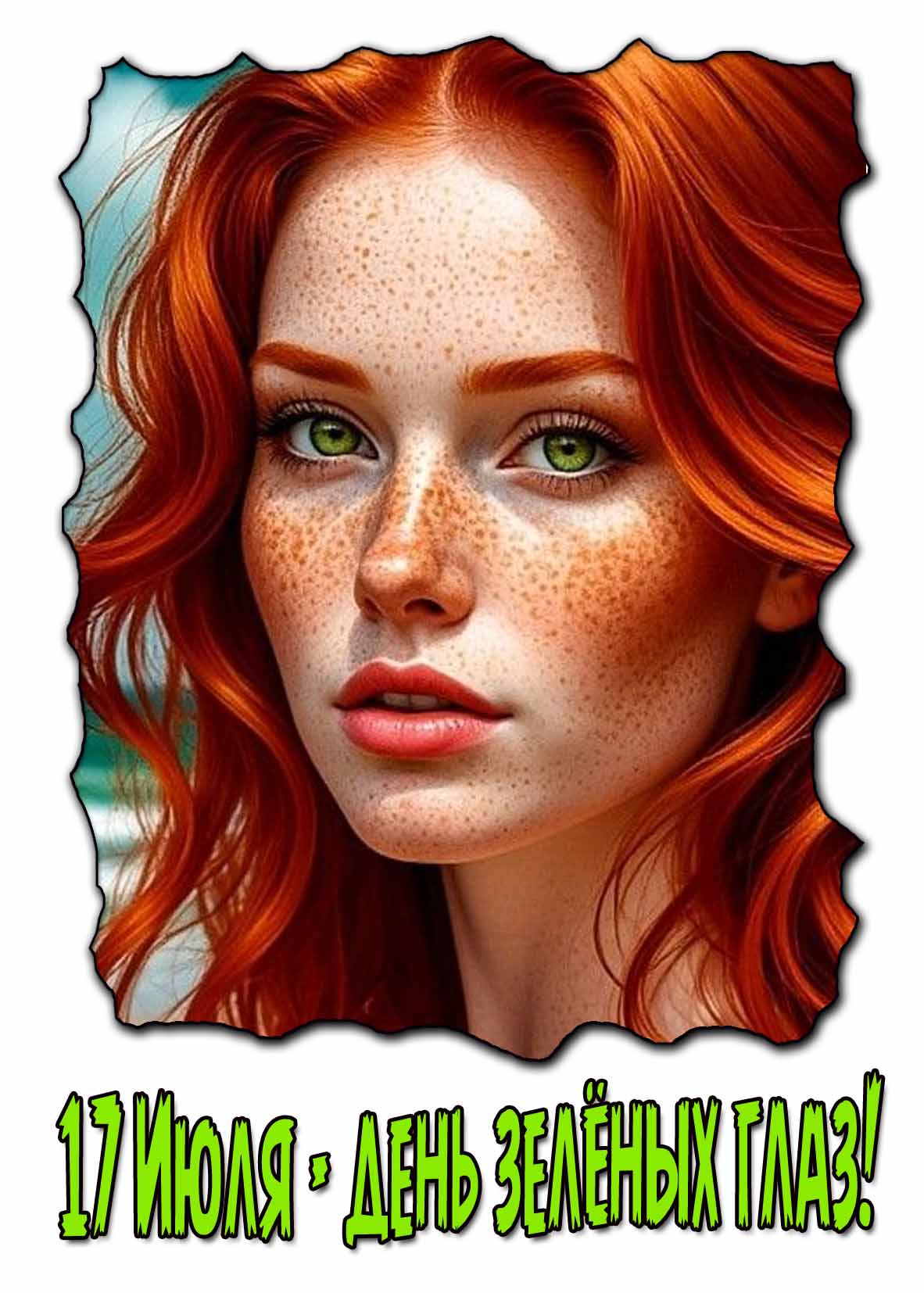 Открытка 17 Июля - день зелёных глаз