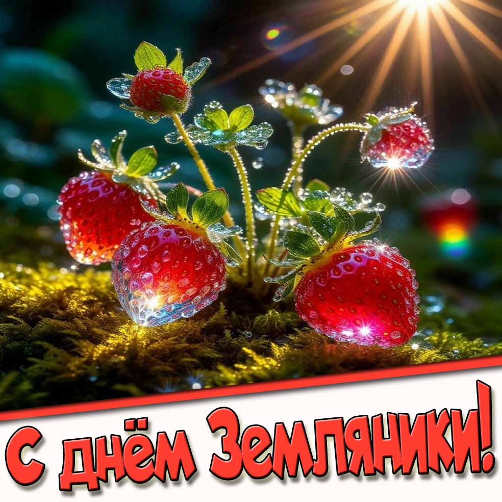 Открытка с днём земляники