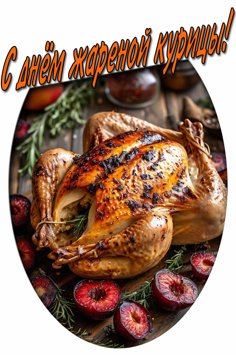 С днём жареной курицы! - аппетитная открытка