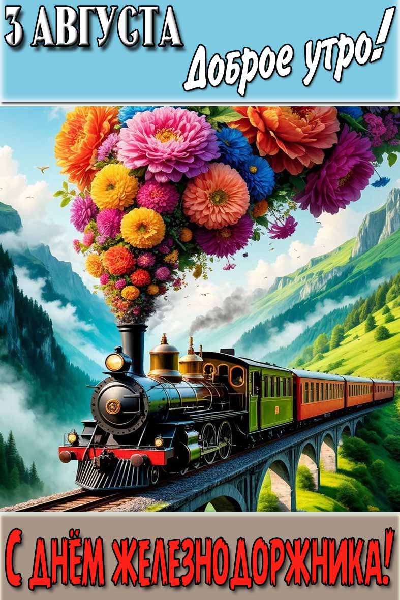 Картинка "3 Августа доброе утро! С днём железнодорожника!"