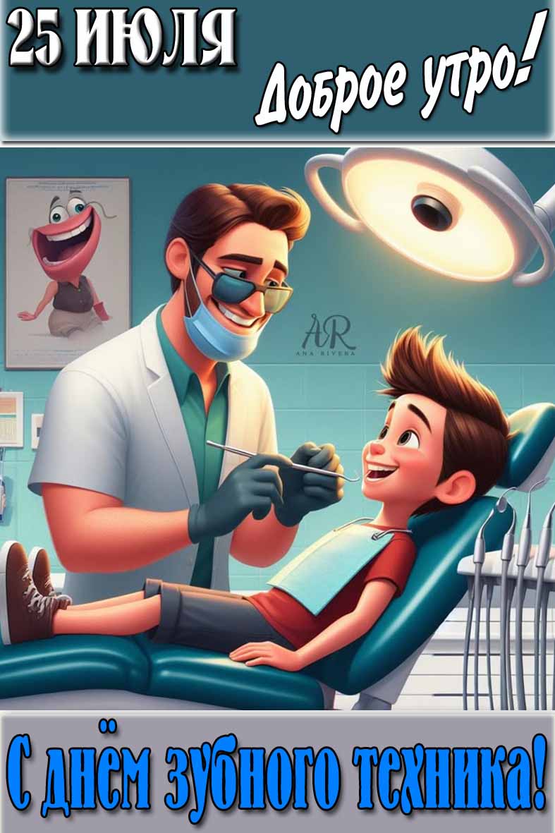 Картинка "25 Июля доброе утро! С днём зубного техника!"