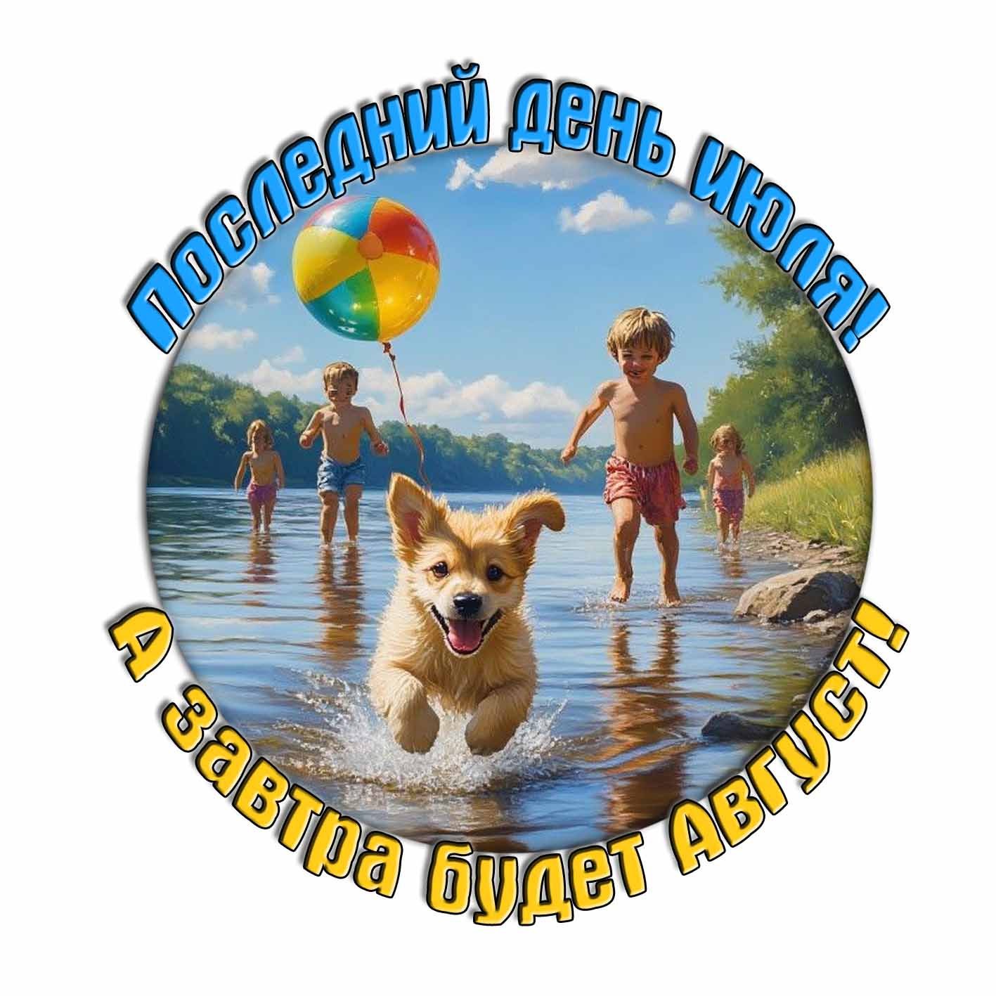 Открытка "Последний день Июля! А завтра будет Август!"