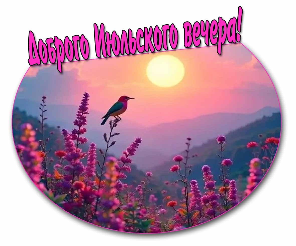 Доброго Июльского вечера! - летняя открытка