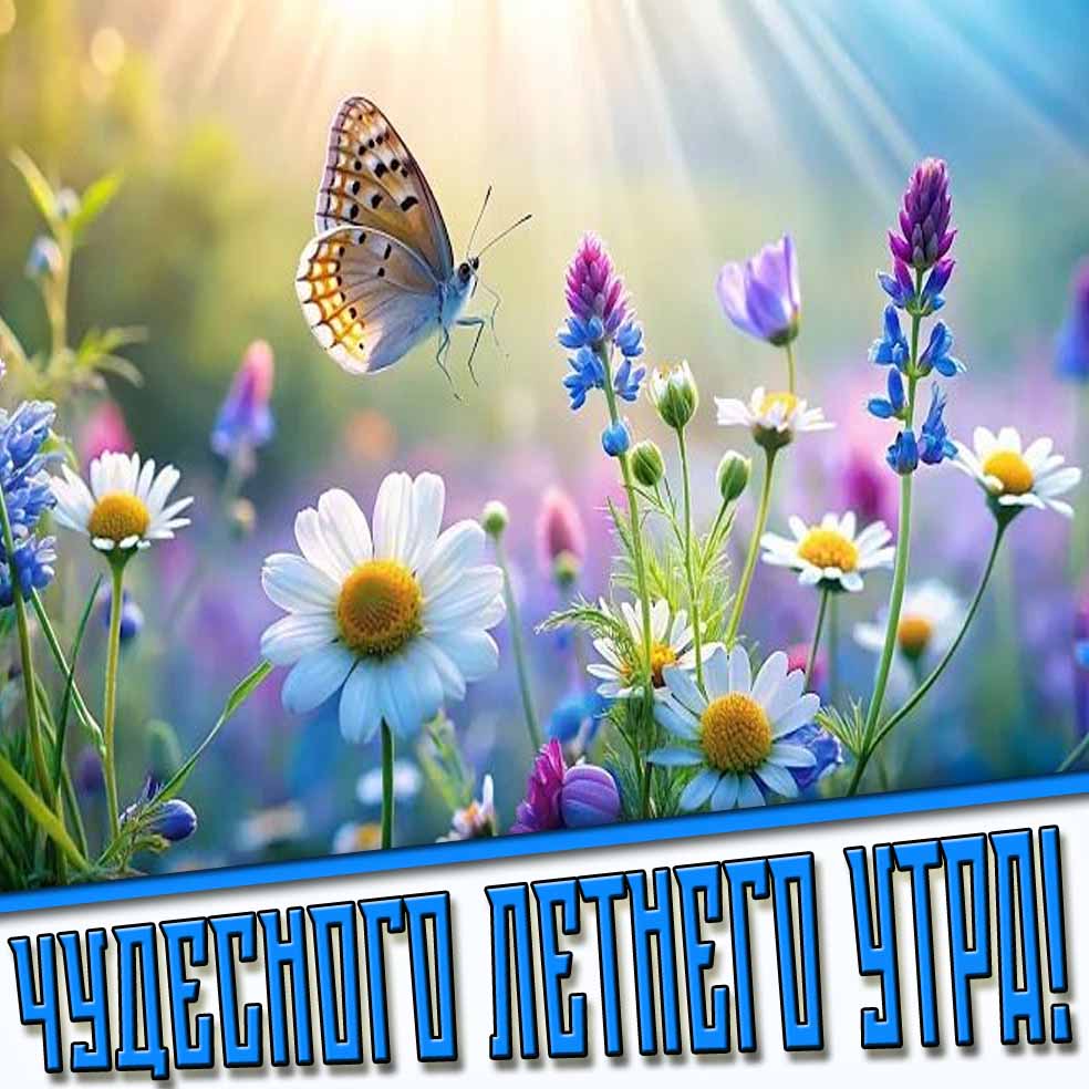 Чудесного летнего утра! - открытка с цветами