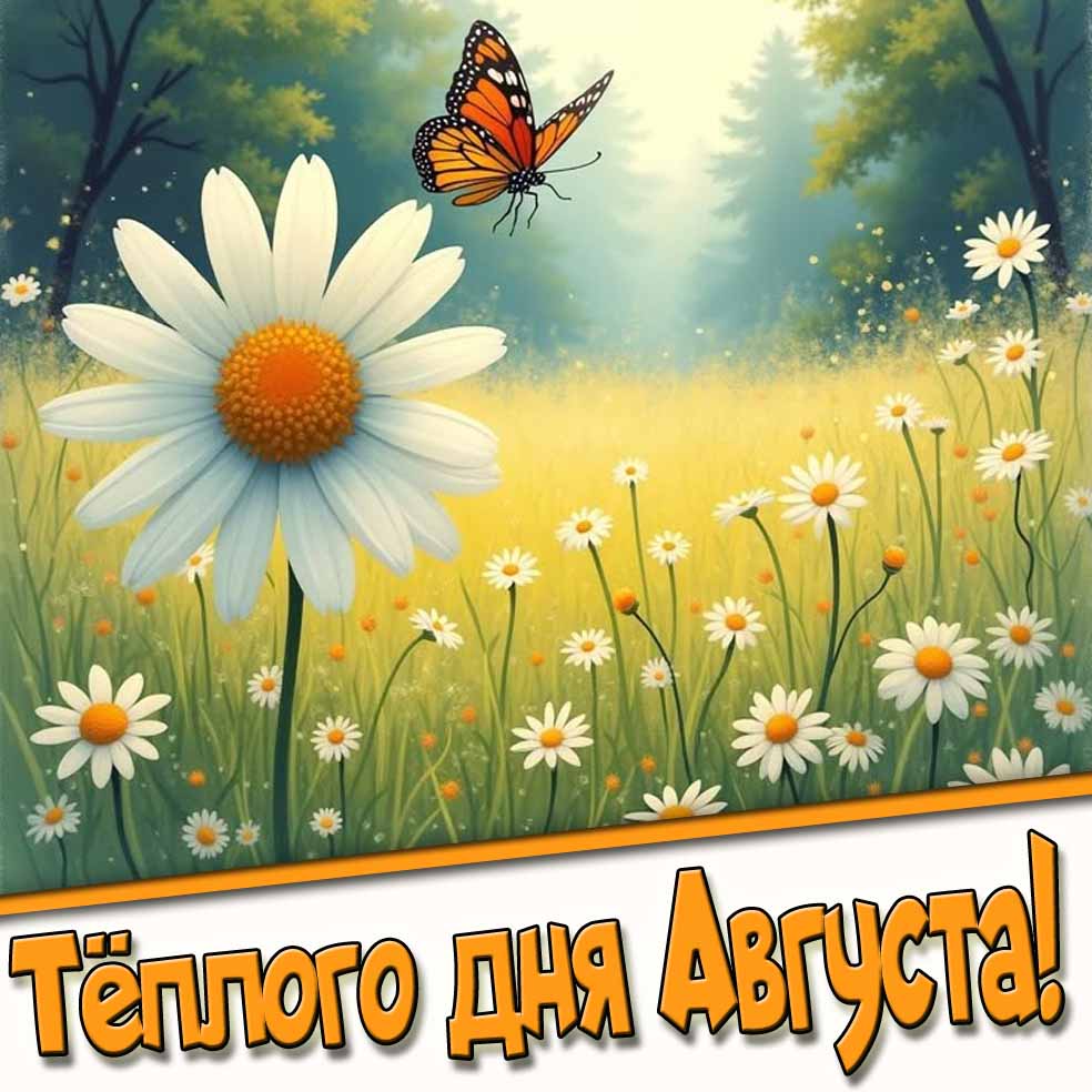 Открытка тёплого дня Августа