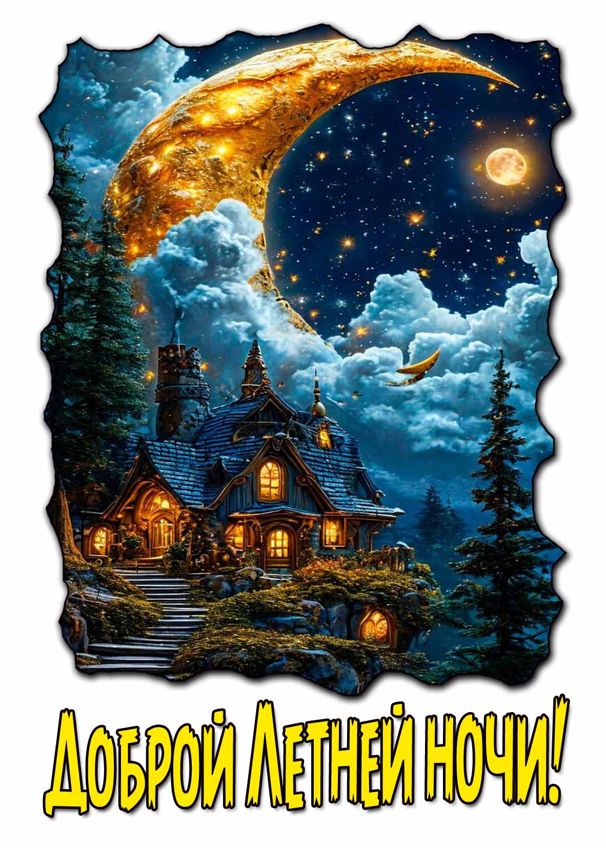 Доброй летней ночи! - картинка с полумесяцем
