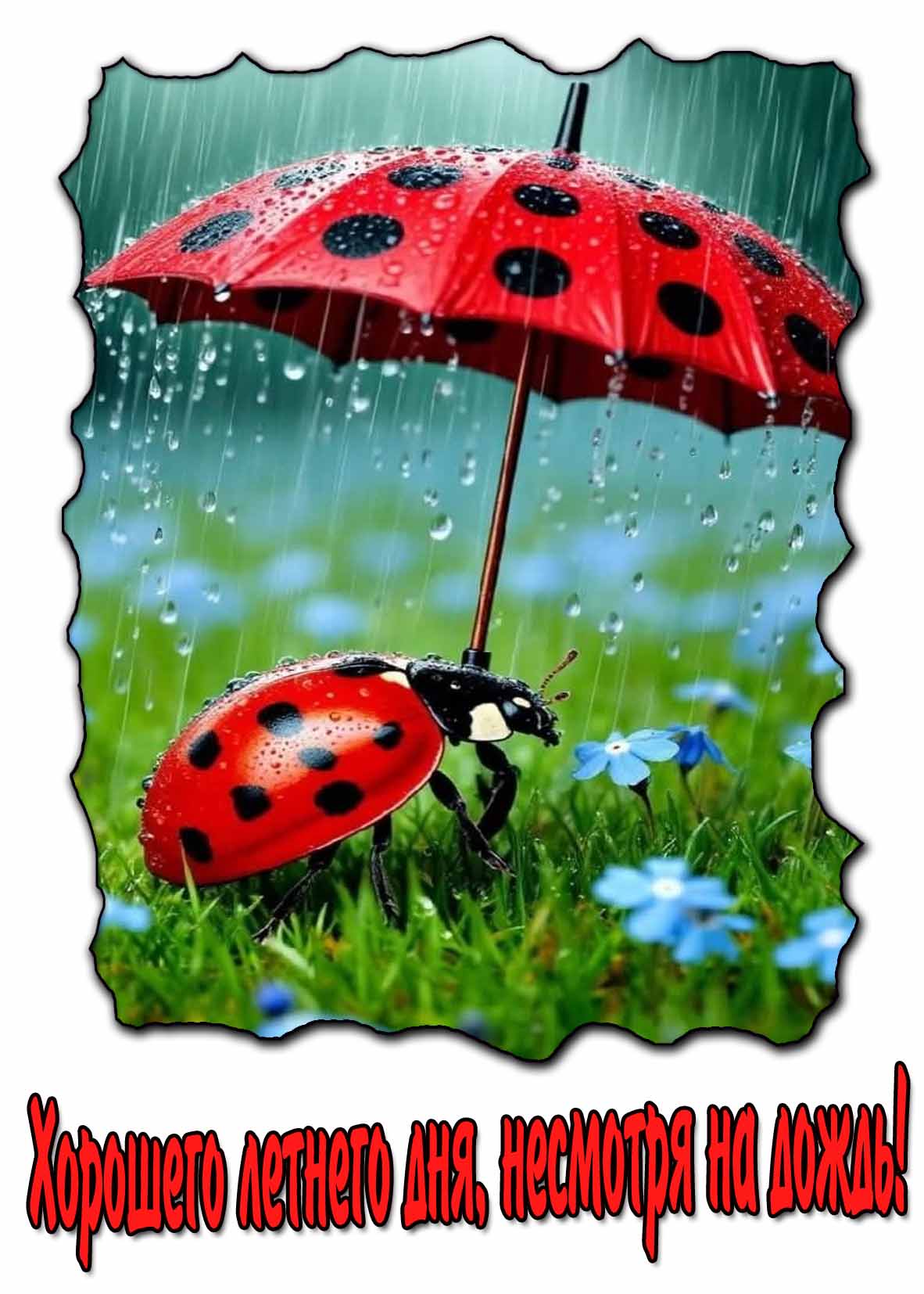 Открытка хорошего летнего дня, несмотря на дождь!