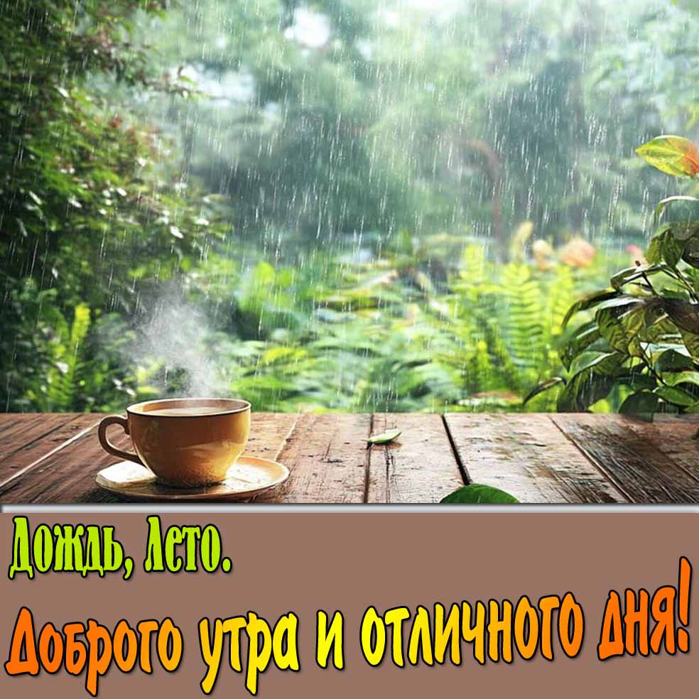Открытка доброе утро дождь лето