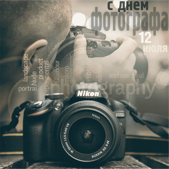Красивая гифка с днём Фотографа 12 Июля