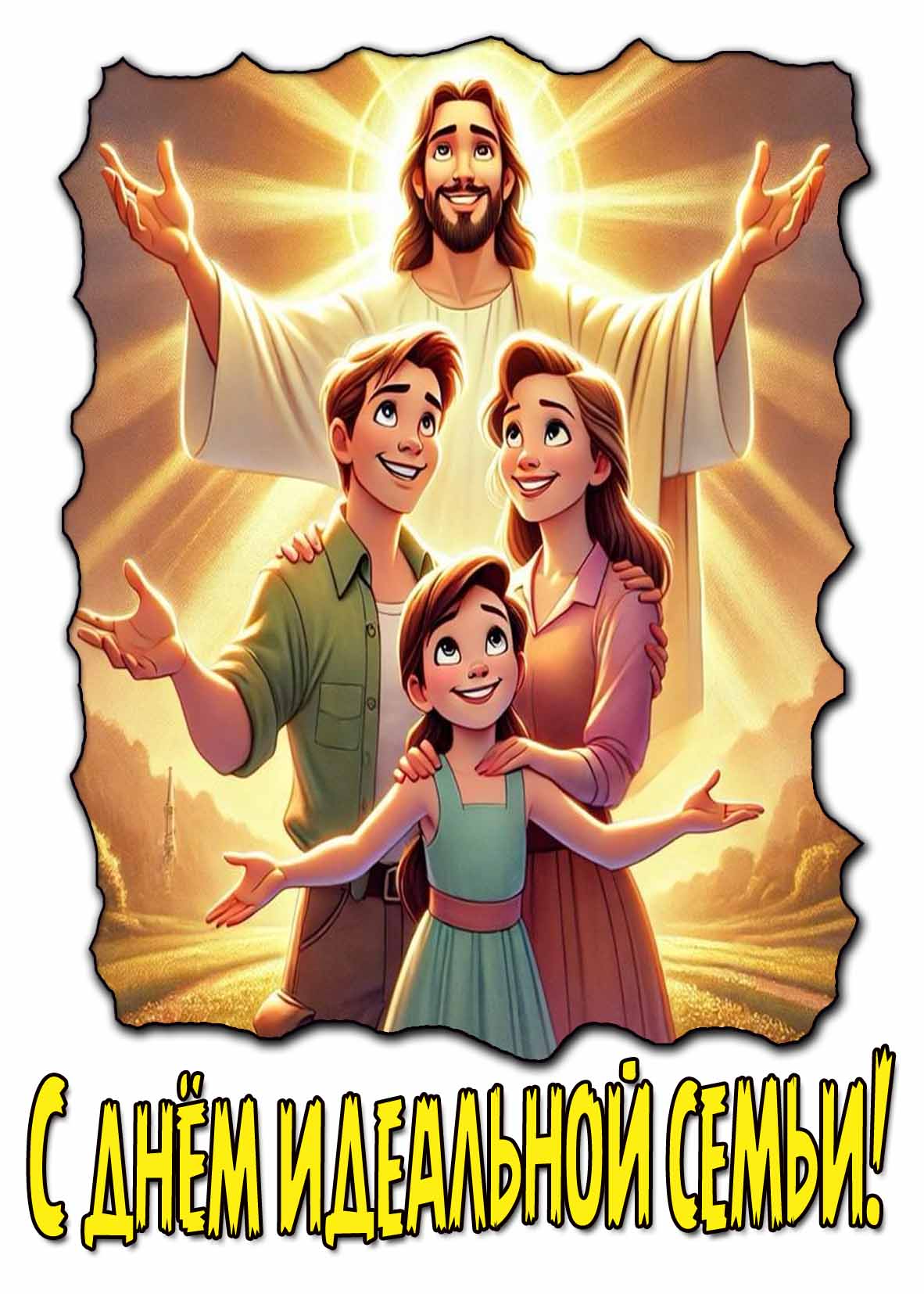 Православная открытка с днём идеальной семьи