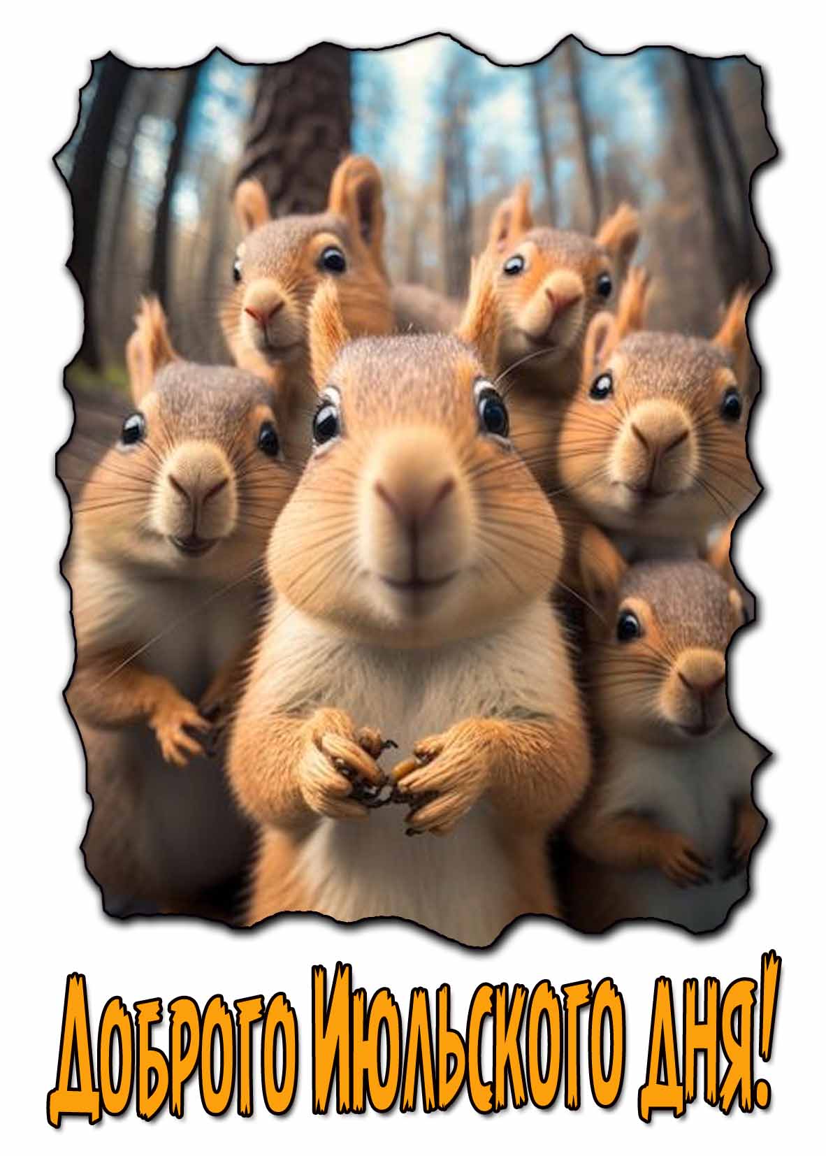 Доброго Июльского дня! - прикольная картинка с белками