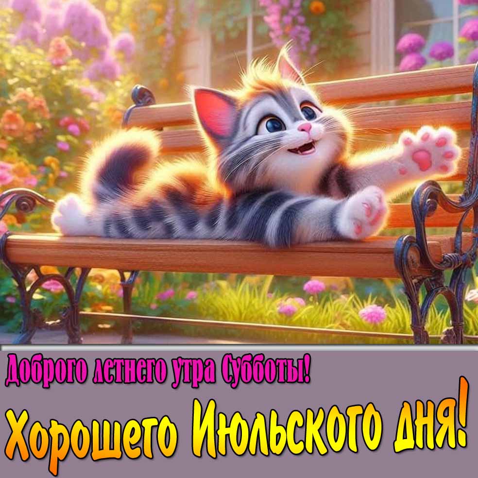 Открытка "Доброго летнего утра Субботы! Хорошего Июльского дня!"