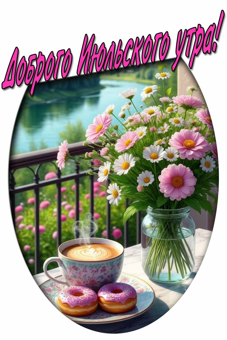Картинка июльское утро с кофе