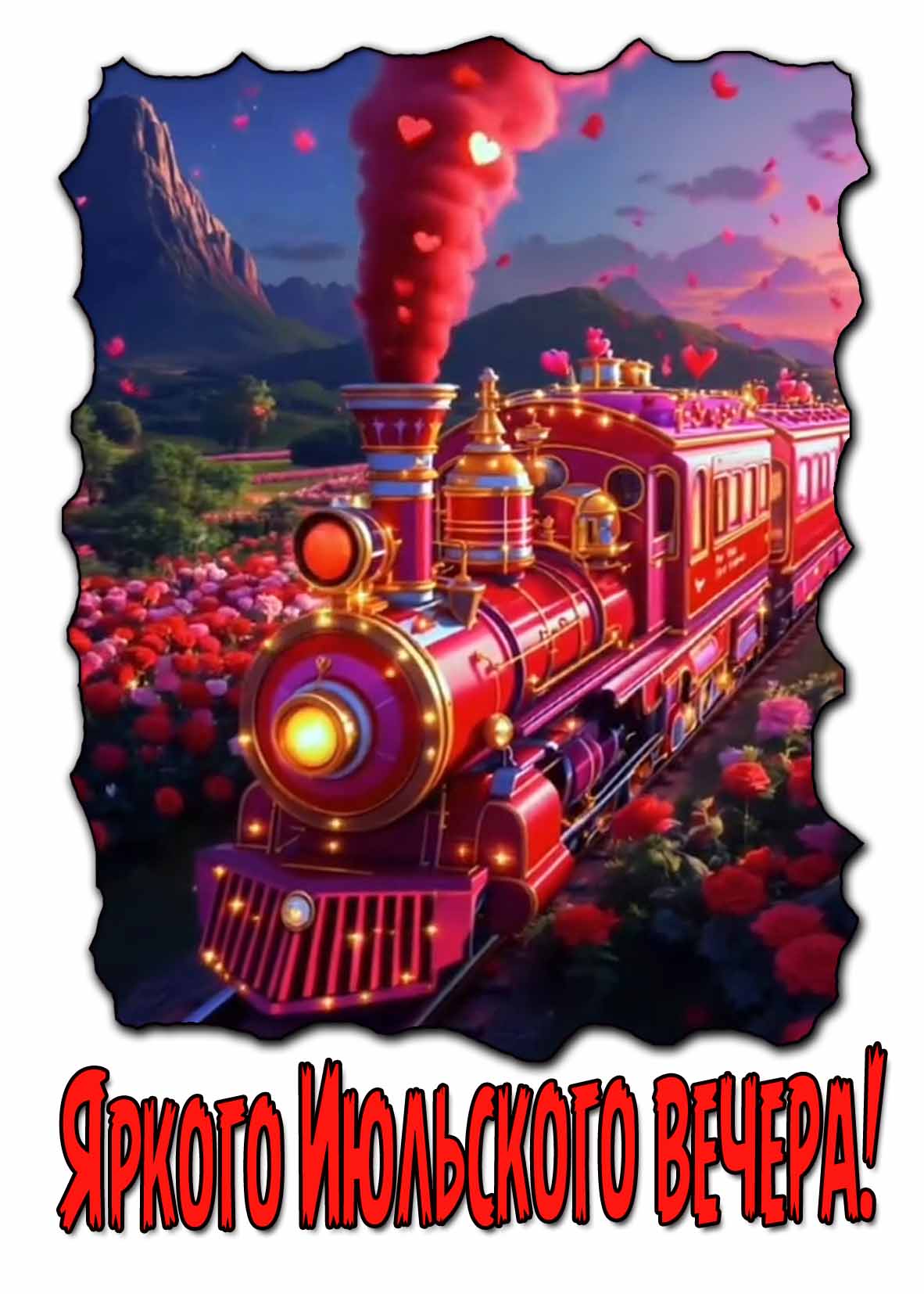 Яркого Июльского вечера! - креативная открытка