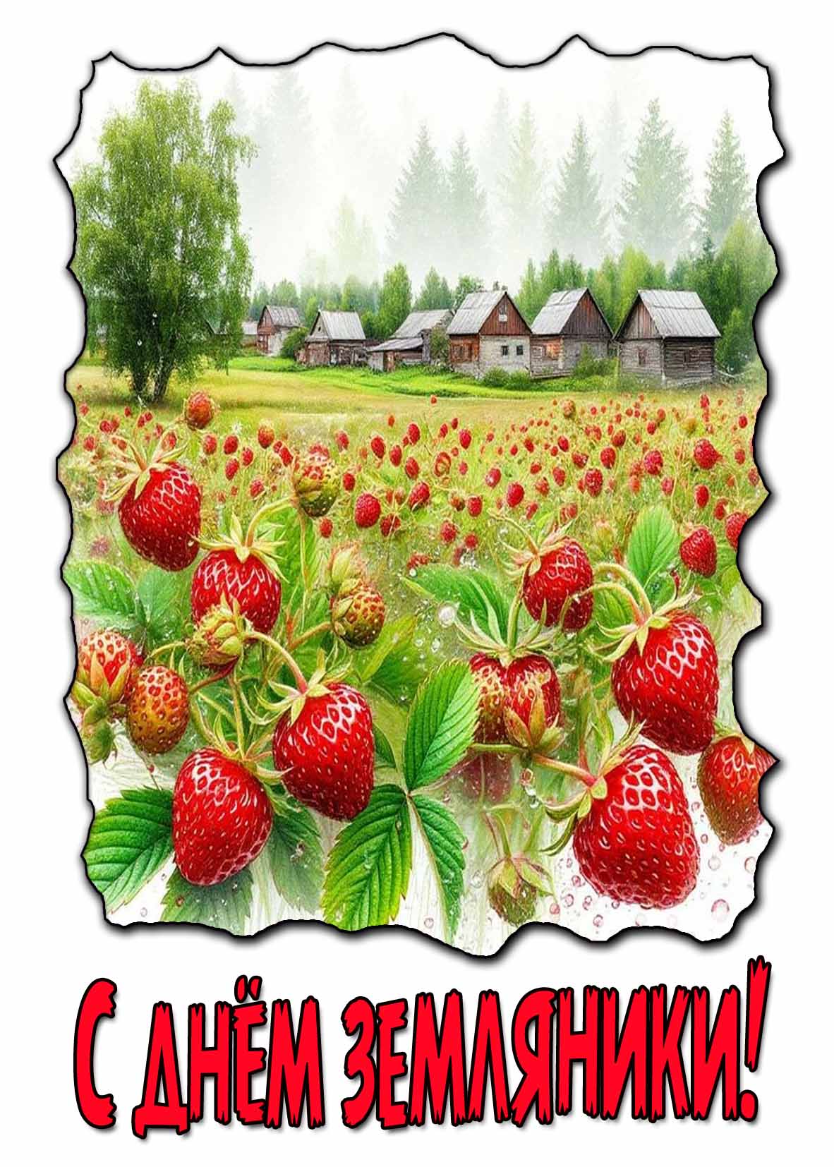 Картинка с днём земляники