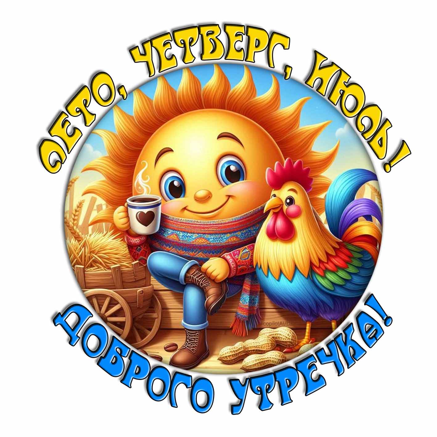 Красивая позитивная картинка "Лето, четверг, Июль! Доброго утречка!"