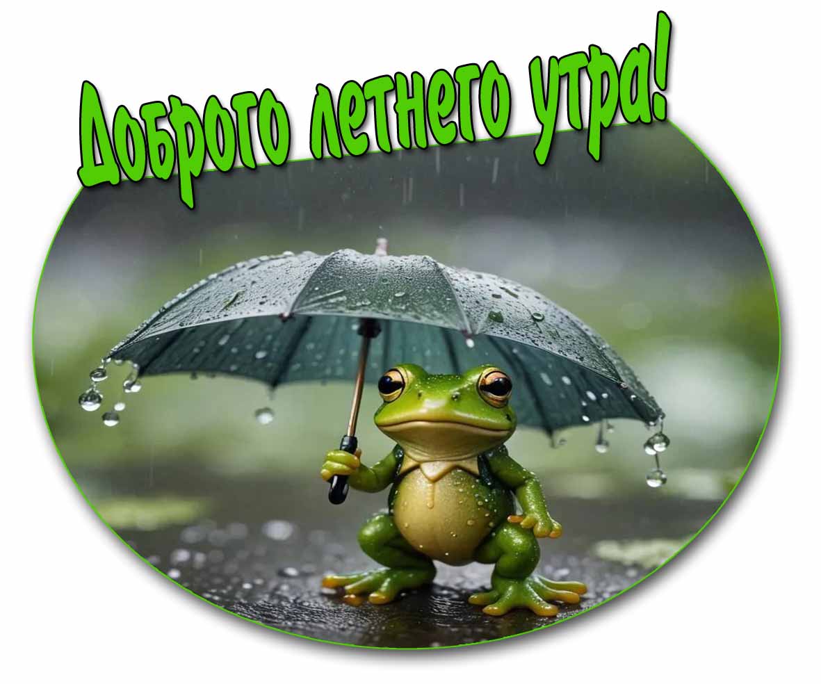 Доброе летнее утро с дождиком открытка