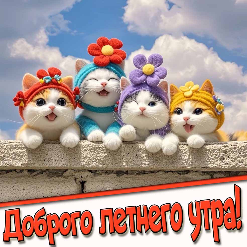Милая картинка с пожеланием доброго летнего утра