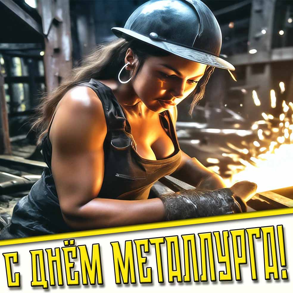 С днём металлурга! - картинка с девушкой