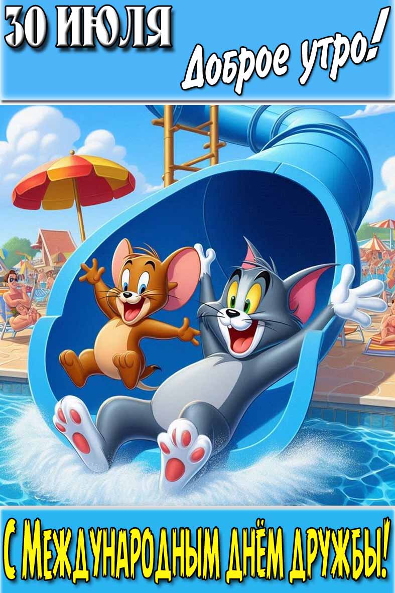 Открытка "30 Июля доброе утро! С Международным днём дружбы!"