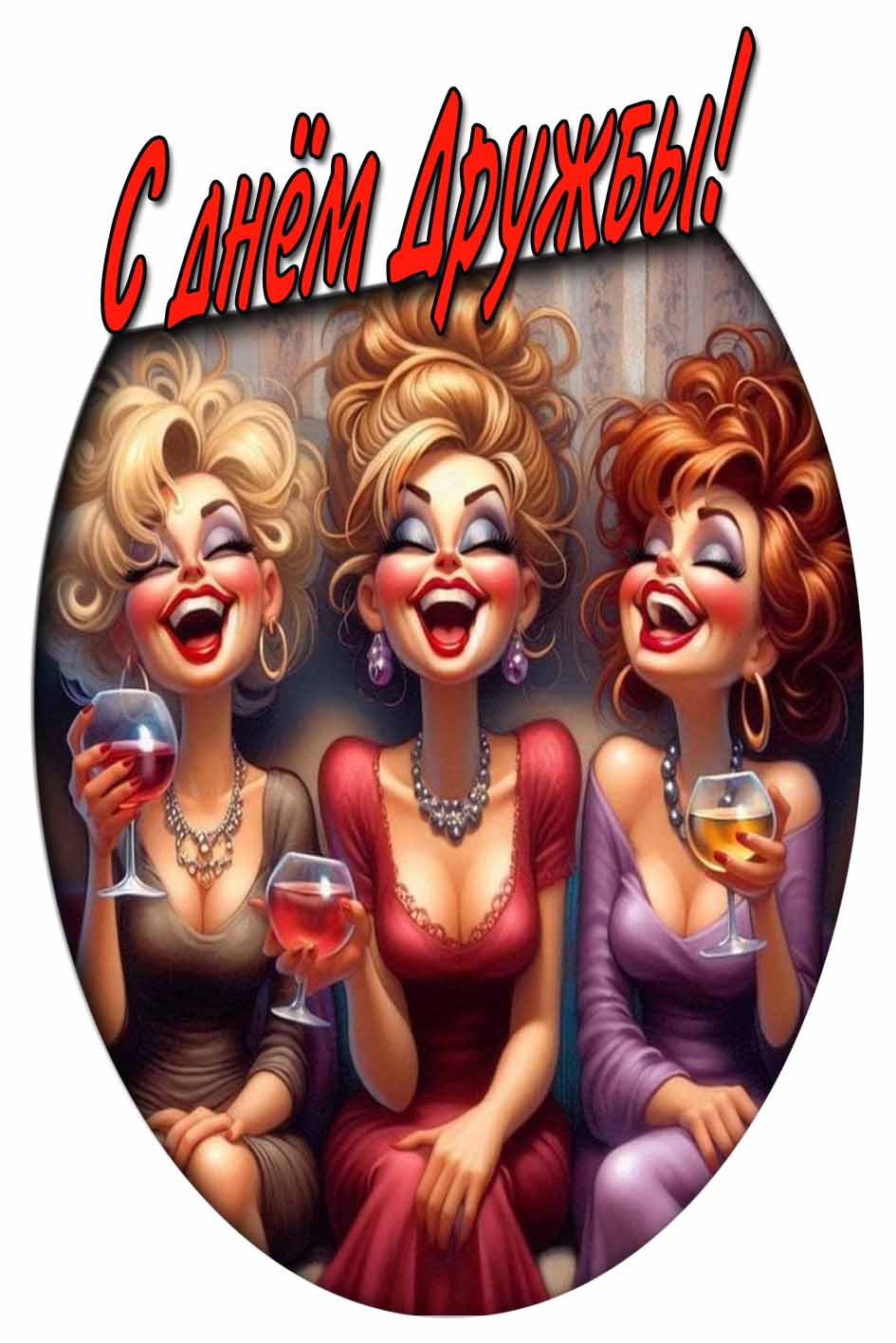 С днём дружбы! - прикольная открытка для подруг