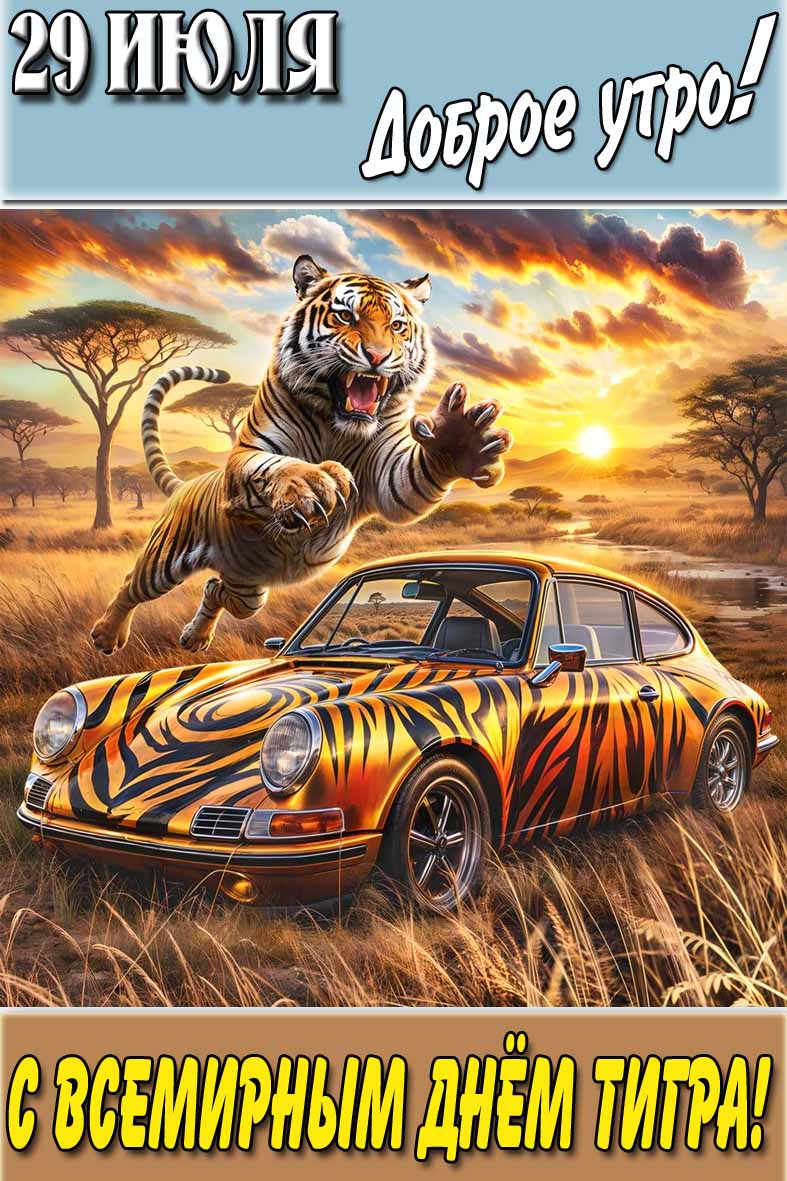 Картинка "29 Июля доброе утро! С Всемирным днём Тигра!"