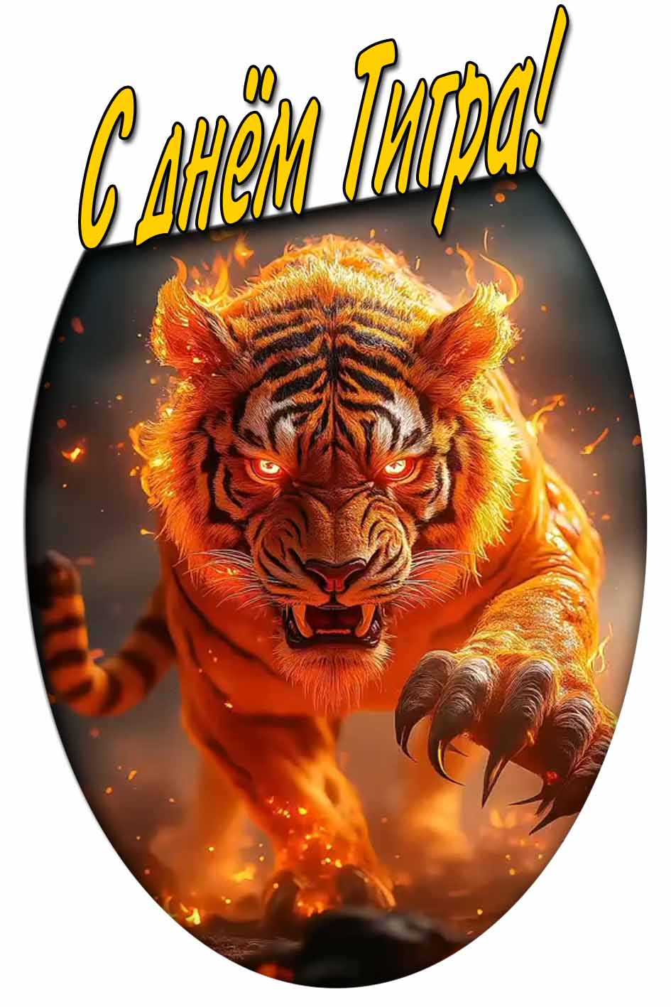 Крутая открытка с днём Тигра