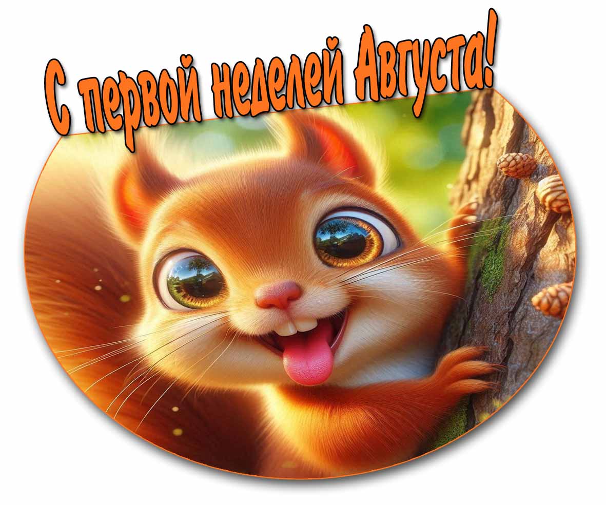 Позитивная открытка с первой неделей Августа