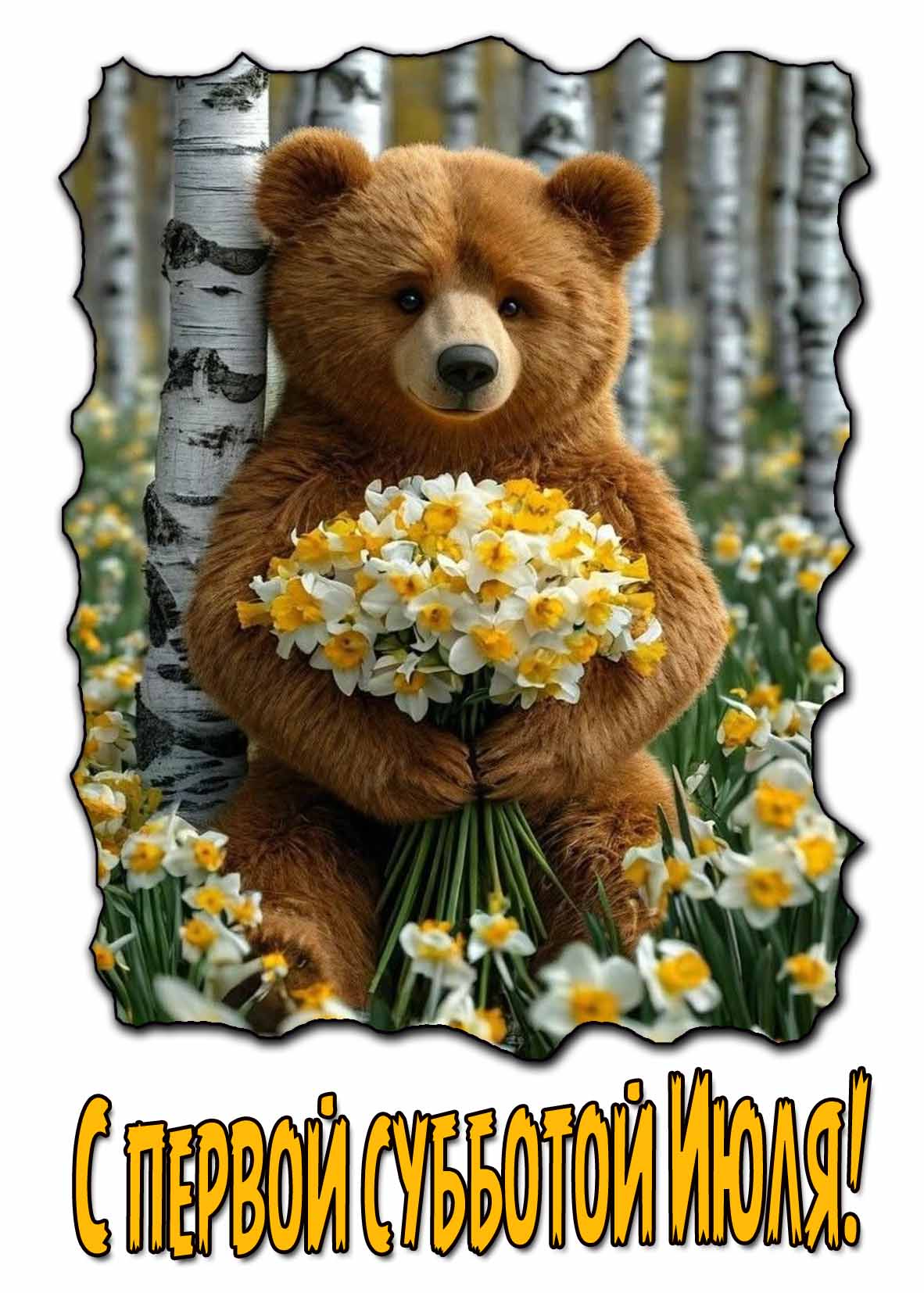 Красивая открытка с первой субботой Июля