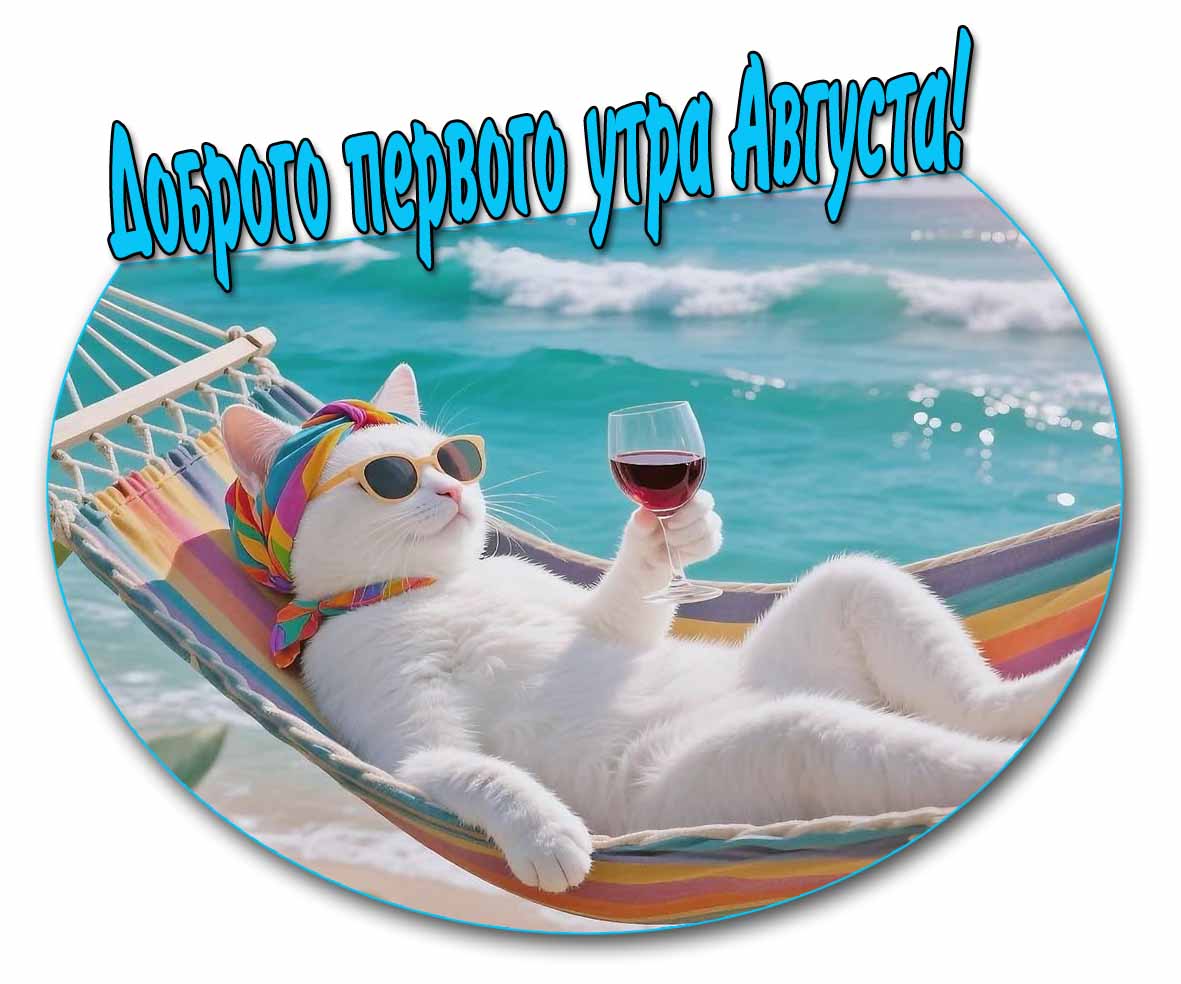 Доброго первого утра Августа! - красивая картинка с кошкой