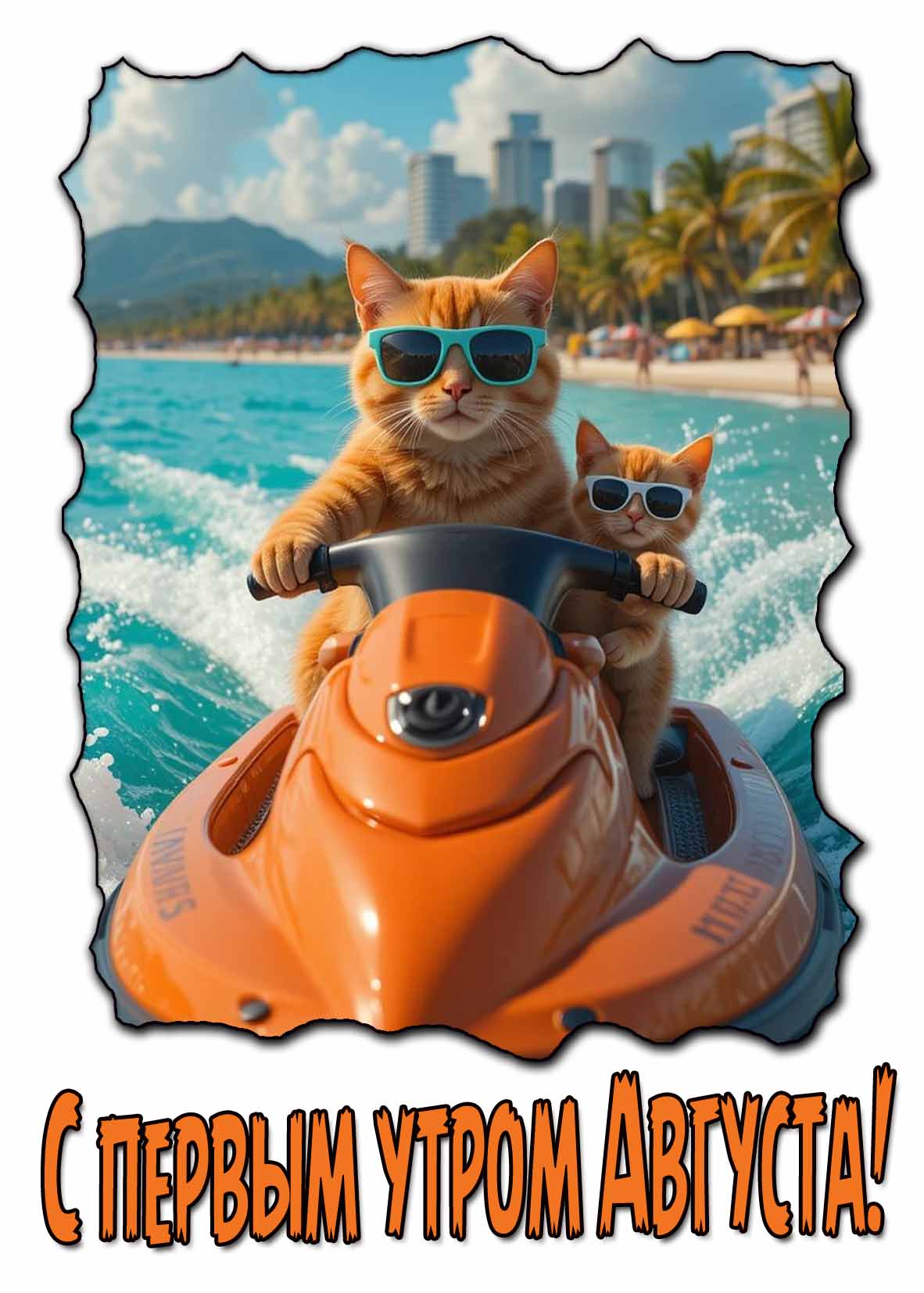 Прикольная открытка с первым утром Августа