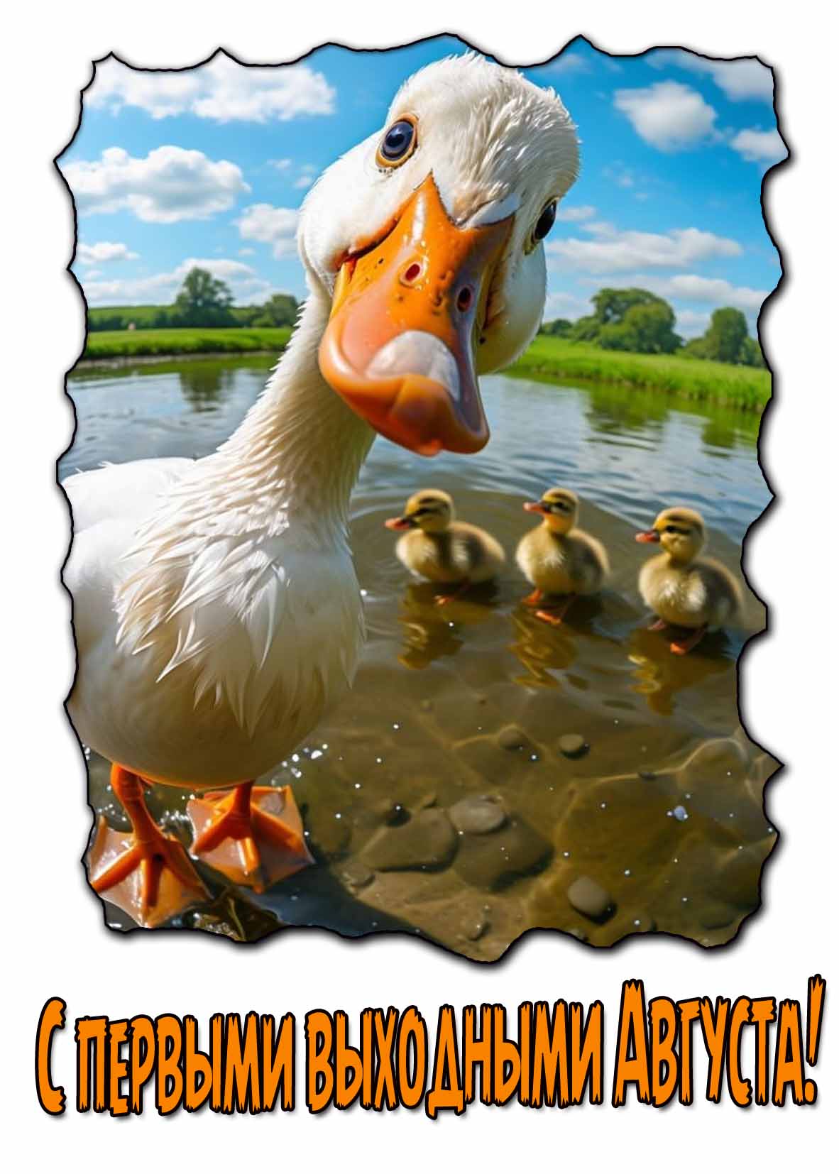 Прикольная картинка с первыми выходными Августа