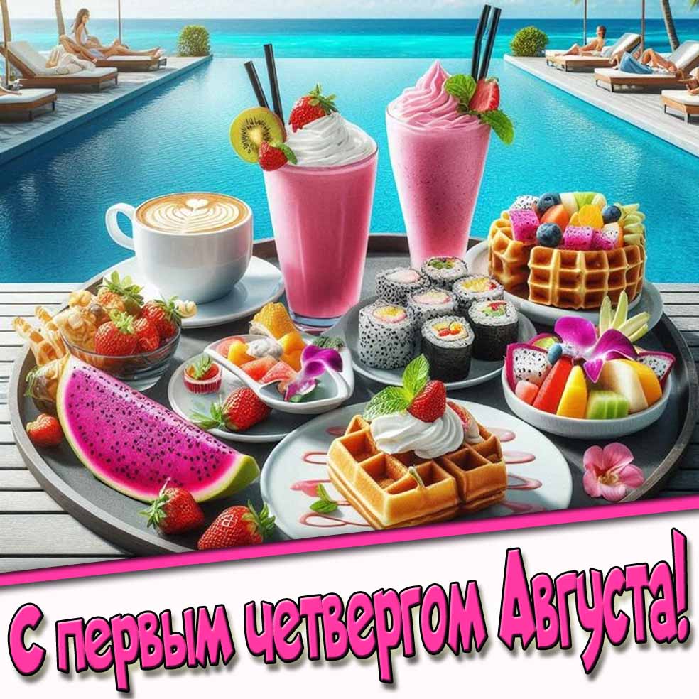 Летняя картинка с первым четвергом Августа