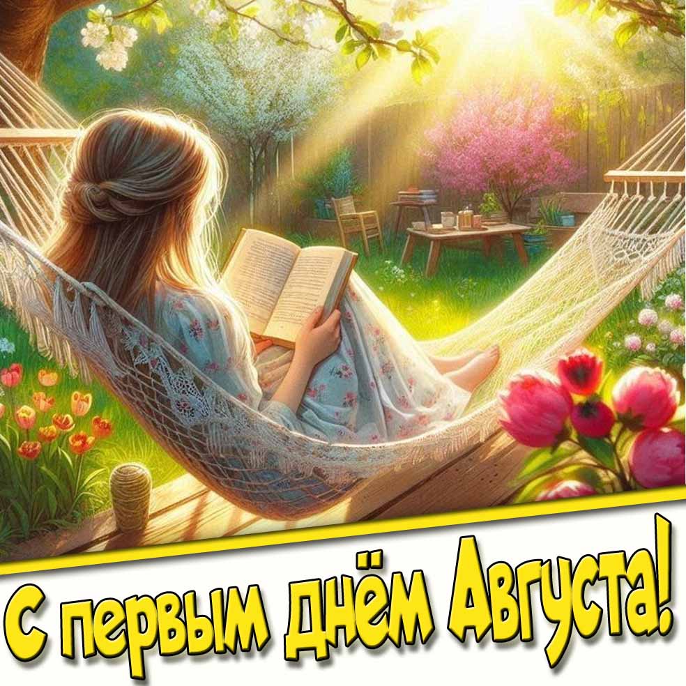Солнечная картинка с первым днём Августа