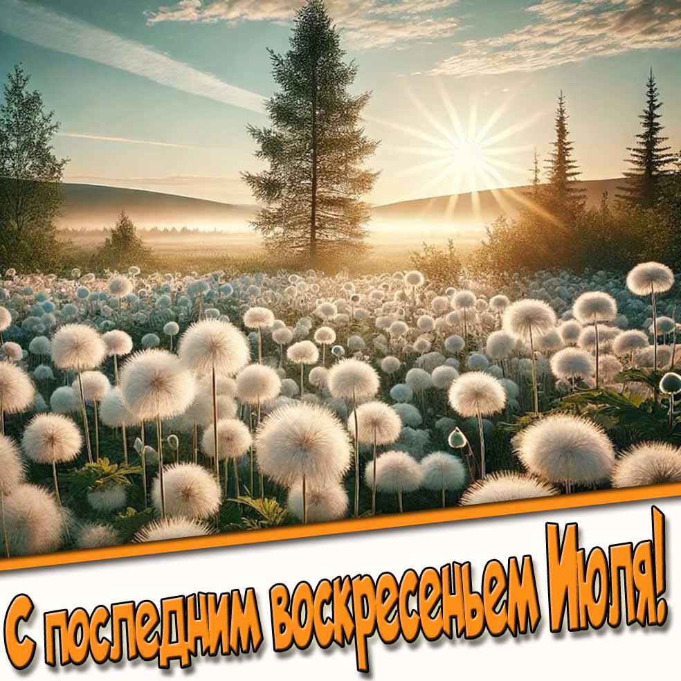 Картинка с последним Воскресеньем Июля с одуванчиками