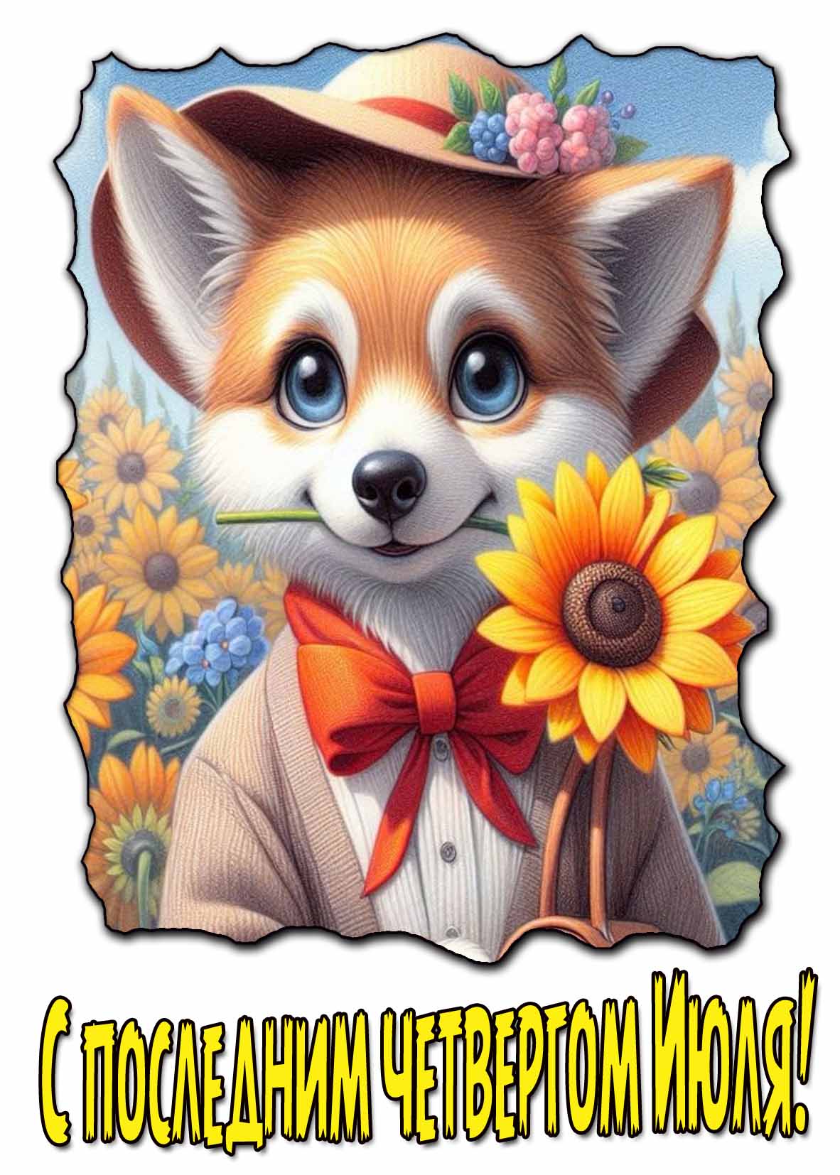 Красивая открытка с последним Четвергом Июля