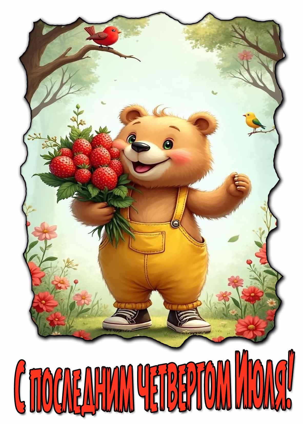 Прикольная открытка с последним Четвергом Июля