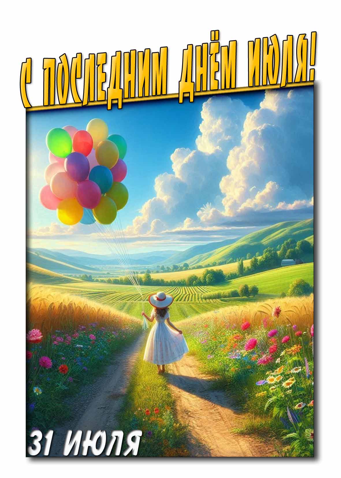 Открытка с последним днём 31 Июля