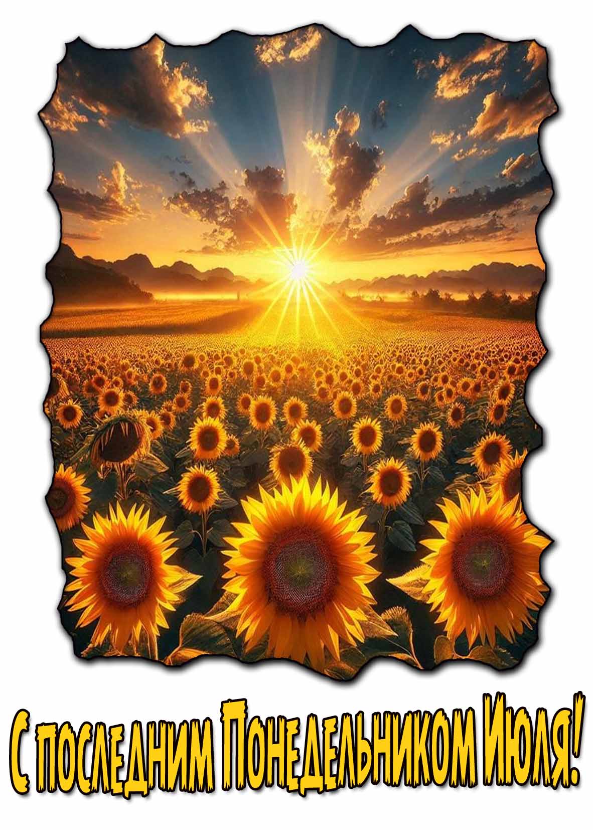 Красивая открытка с последним Понедельником Июля
