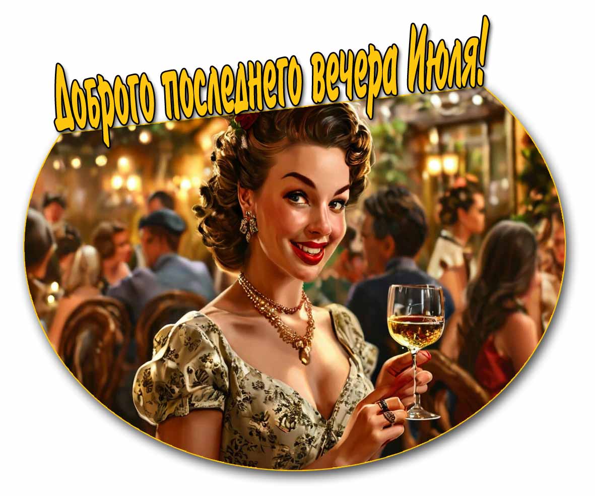 Картинка доброго последнего вечера Июля