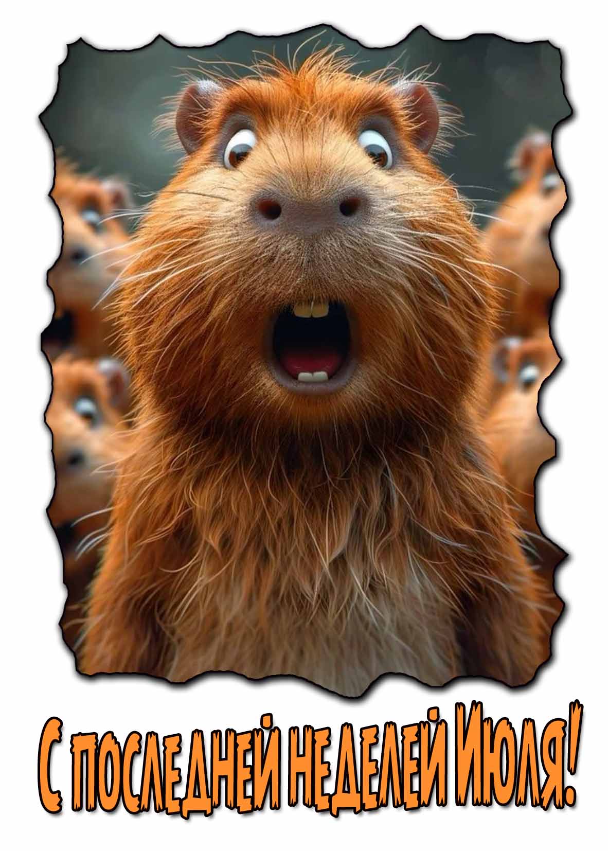 Смешная открытка с последней неделей Июля