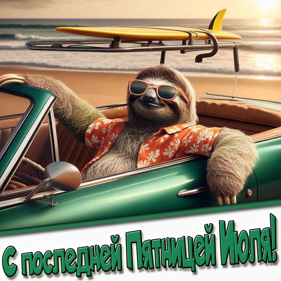 Смешная открытка с последней Пятницей Июля
