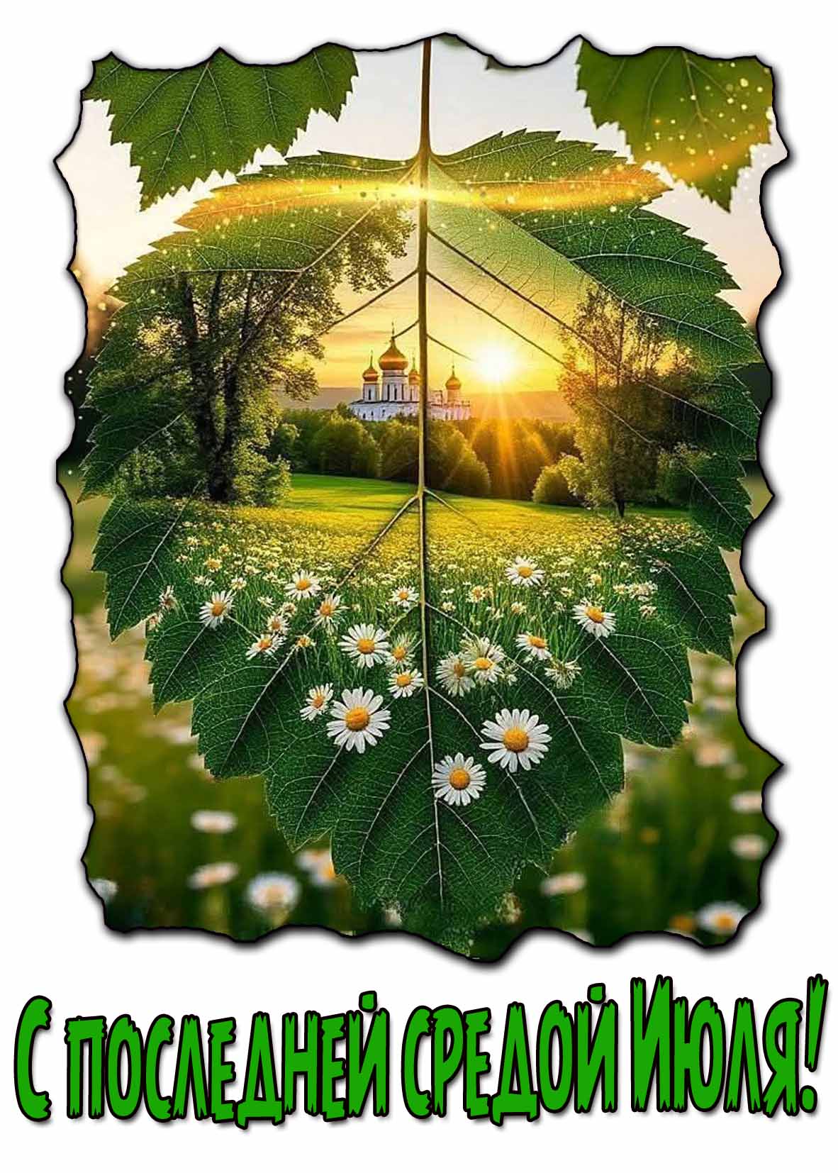 Летняя открытка с последней средой Июля