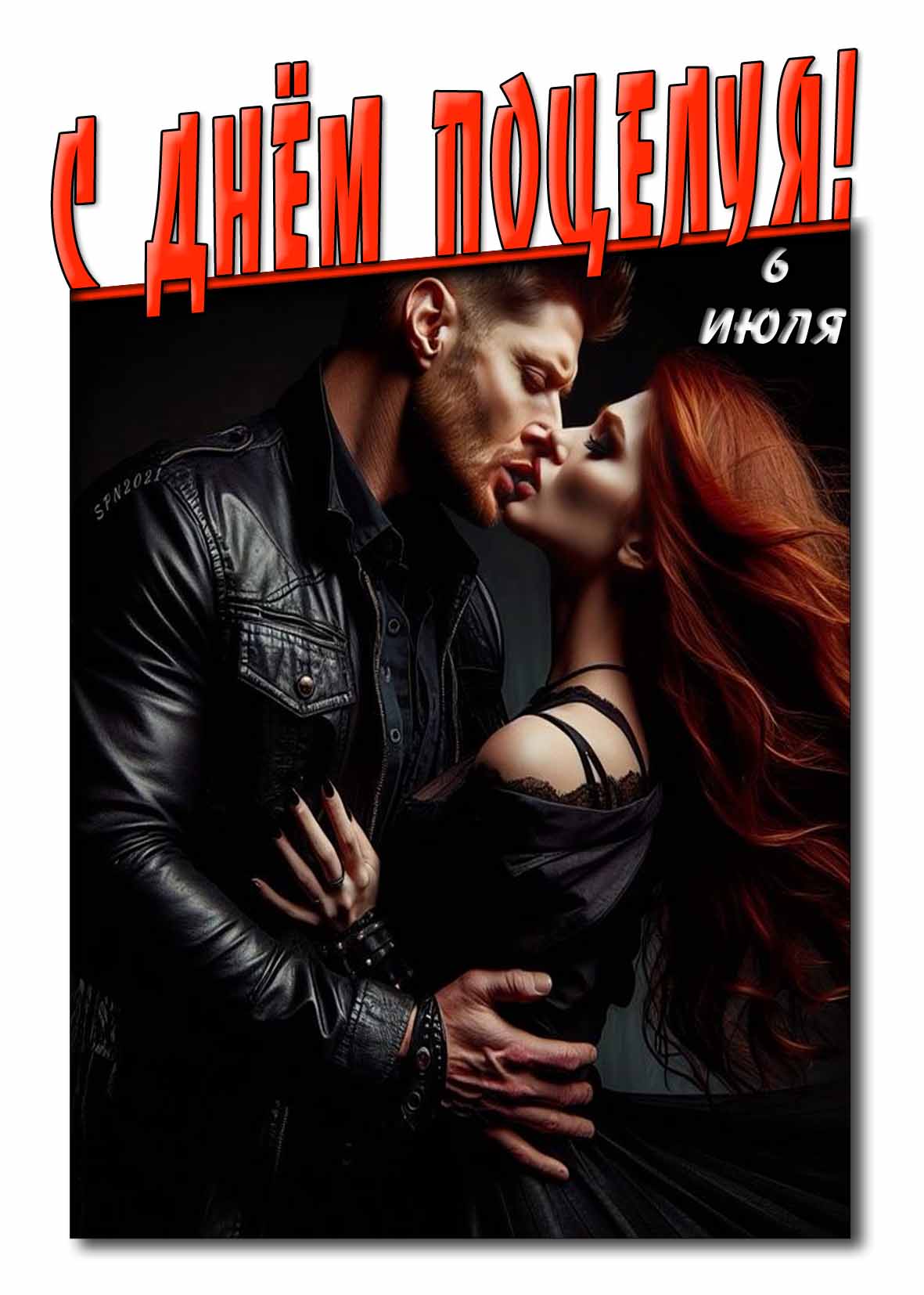 Красивая картинка с днём поцелуя 6 июля